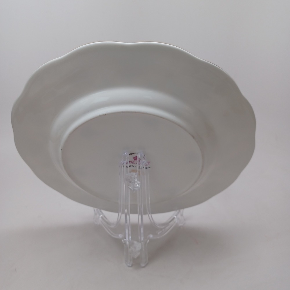 Royal Albert 100 Years 1910s Duchess Bone China Plate Black Gold Floral Scallop - Picture 6 of 10